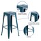 Merrick Lane Elba Series Metal Stool with Powder Coated Finish and Integrated Floor Glides